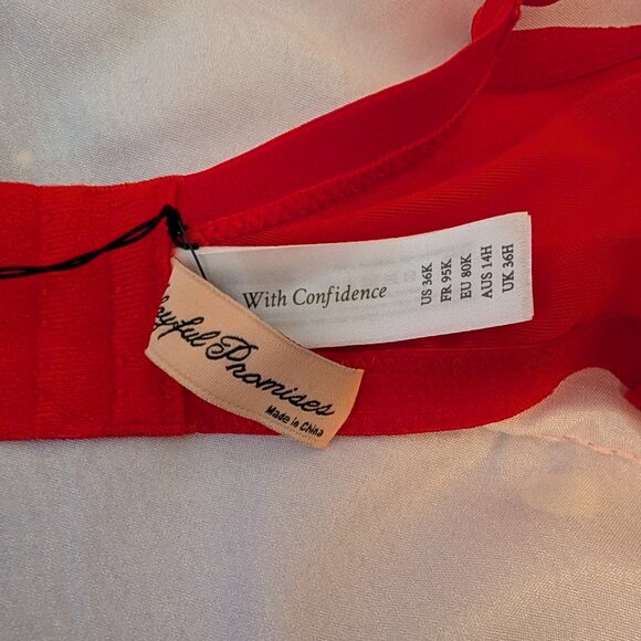 Playful Promises 36H Florence Red High Apex Underwire Bra & Cincher - Picture 8 of 11